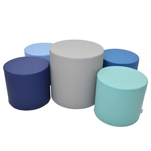 image:imageChildrens Factory CF805329TRQ 5Piece Tranquility Ottoman Set Navy Classroom or Daycare Furniture Kids Preschool Reading Nook Flexible SeatingGrey