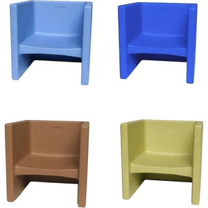 image:imageChildrens Factory Cube Chairs Set4 Woodland CF910047 Classroom Furniture Kids Daycare and Preschool Flexible Seating Toddler Reading ChairFernSkyAlmondBlue