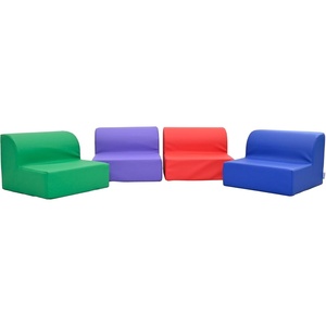 image:imageChildrens Factory Flexible Seating Classroom Set Rainbow Set of 4  Easy to Clean WaterResistant Vegan Leather Kids Chair High Density Foam Toddler Chair for Preschool Daycare or PlayroomsRainbow  Set of 4