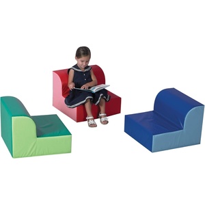 image:imageChildrens Factory Flexible Seating Classroom Set Rainbow Set of 4  Easy to Clean WaterResistant Vegan Leather Kids Chair High Density Foam Toddler Chair for Preschool Daycare or PlayroomsRainbow  Set of 3