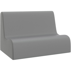 image:imageChildrens Factory Medium Contour Sofa MixandMatch Kids Chairs Sofas Corner Ottomans and Cubes FoamFilled and WaterResistant Flexible Seating for Classroom Elementary Gray Kids CouchGrey