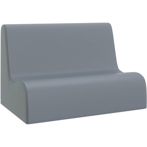 image:imageChildrens Factory Medium Contour Sofa MixandMatch Kids Chairs Sofas Corner Ottomans and Cubes FoamFilled and WaterResistant Flexible Seating for Classroom Elementary Gray Kids CouchFog Blue