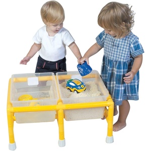 image:imageChildrens Factory Mini Double Discovery Kids Sensory Table Toddler Sand amp Water Table Sensory Activities for Kids ClearYellowDouble