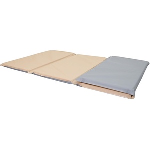 image:imageChildrens Factory Nap Mats 1 inch Thick Toddler Sleeping Mats for Preschools and Daycares Comfortable and Soft 4 Section Folding Nap PadFog Blue and Sand