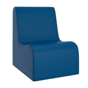 image:imageChildrens Factory Toddler Chair for Classroom Size Medium Navy  Toddler Chairs Comfy Easy to Clean WaterResistant PU Leather Surface High Density Foam Flexible Seating ClassroomBlue