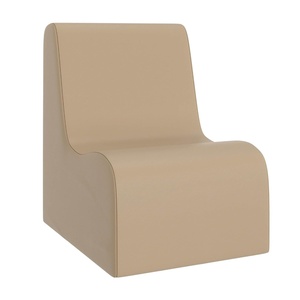 image:imageChildrens Factory Toddler Chair for Classroom Size Medium Navy  Toddler Chairs Comfy Easy to Clean WaterResistant PU Leather Surface High Density Foam Flexible Seating ClassroomSand