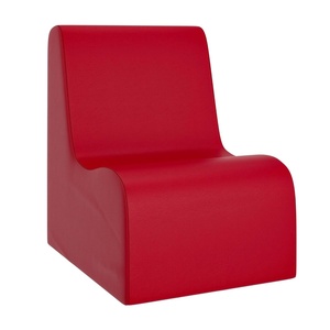 image:imageChildrens Factory Toddler Chair for Classroom Size Medium Navy  Toddler Chairs Comfy Easy to Clean WaterResistant PU Leather Surface High Density Foam Flexible Seating ClassroomRed