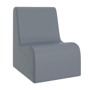 image:imageChildrens Factory Toddler Chair for Classroom Size Medium Navy  Toddler Chairs Comfy Easy to Clean WaterResistant PU Leather Surface High Density Foam Flexible Seating ClassroomFog Blue