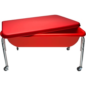 image:imageChildrens Factory Water Table and Lid Set Red Sensory Table for Kids 24  Sandbox with Locking Casters for Indoor or Outdoor Use RustResistant Sensory Bin for Classrooms Preschools and Daycares18