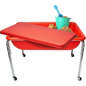 image:imageChildrens Factory Water Table and Lid Set Red Sensory Table for Kids 24  Sandbox with Locking Casters for Indoor or Outdoor Use RustResistant Sensory Bin for Classrooms Preschools and Daycares24