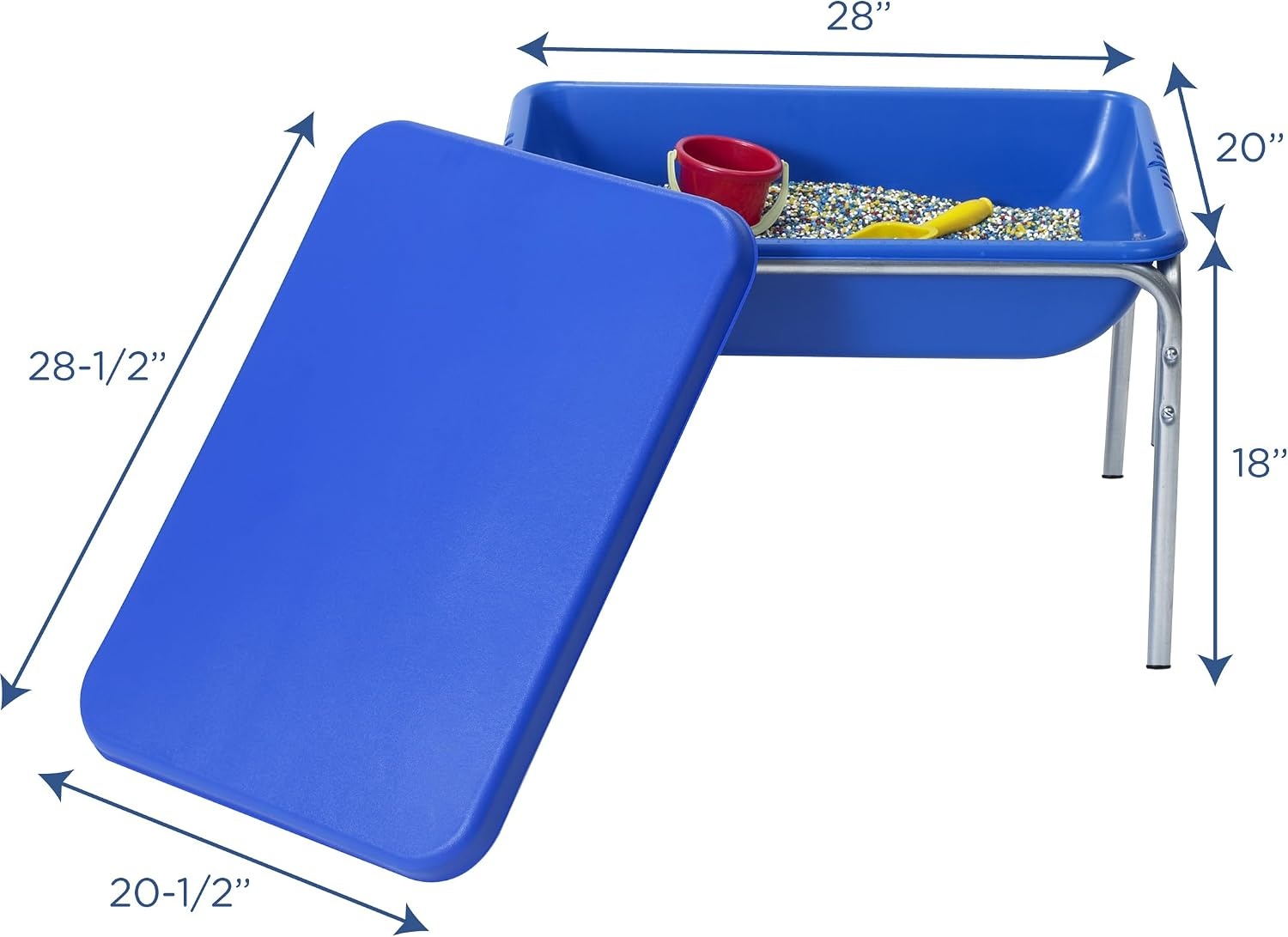 image:imageChildrens Factory 18 Small Sensory Table Sandbox with Lid Water Table for Kids Blue  Sandbox for Indoor or Outdoor Use RustResistant Sensory Bin for Classrooms Preschools and Daycares