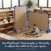 image:imageChildrens Factory Classroom Room Divider Room Divider Panel Glacier Gray  WaterResistant Vinyl Room Divider Panel Freestanding Privacy Screen for Daycare or Preschool Cantilever Feet IncludedAlmond