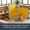 image:imageChildrens Factory Classroom Room Divider Room Divider Panel Glacier Gray  WaterResistant Vinyl Room Divider Panel Freestanding Privacy Screen for Daycare or Preschool Cantilever Feet IncludedYellow