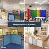 image:imageChildrens Factory Classroom Room Divider Room Divider Panel Glacier Gray  WaterResistant Vinyl Room Divider Panel Freestanding Privacy Screen for Daycare or Preschool Cantilever Feet IncludedSky Blue