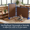 image:imageChildrens Factory Classroom Room Divider Room Divider Panel Glacier Gray  WaterResistant Vinyl Room Divider Panel Freestanding Privacy Screen for Daycare or Preschool Cantilever Feet IncludedWalnut
