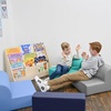 image:imageChildrens Factory Library Lounger Flexible Seating Classroom Furniture Comfy Kids Chairs GreenFern Single LoungerGrey