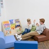image:imageChildrens Factory Library Lounger Flexible Seating Classroom Furniture Comfy Kids Chairs GreenFern Single LoungerSky Blue