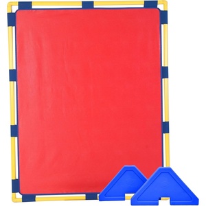 image:imageChildrens Factory Classroom Room Divider Room Divider Panel Glacier Gray  WaterResistant Vinyl Room Divider Panel Freestanding Privacy Screen for Daycare or Preschool Cantilever Feet IncludedRed