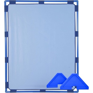 image:imageChildrens Factory Classroom Room Divider Room Divider Panel Glacier Gray  WaterResistant Vinyl Room Divider Panel Freestanding Privacy Screen for Daycare or Preschool Cantilever Feet IncludedSky Blue