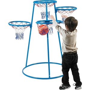 image:imageChildrens Factory Kids Toys 4Hoop Basketball Set  Toddler Basketball Hoop IndoorOutdoor Play for PreSchool Classroom or Playroom