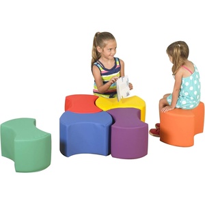 image:imageChildrens Factory Soft Touch Bowtie Seating Set6 Rainbow CF805010 Classroom or Preschool Kids Chairs Flexible Daycare or Nursery Toddler Seats