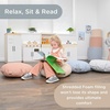 image:imageChildrens Factory Mini Round Poufs Flexible Classroom Seating Durable Floor Cushions with Handles Glacier Gray and Clay Set of 2Fog Blue and Sand