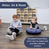 image:imageChildrens Factory Mini Round Poufs Flexible Classroom Seating Durable Floor Cushions with Handles Glacier Gray and Clay Set of 2Gray and Navy