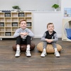 image:imageChildrens Factory Mini Round Poufs Flexible Classroom Seating Durable Floor Cushions with Handles Glacier Gray and Clay Set of 2Walnut and Almond