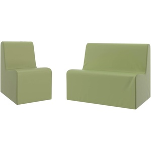 image:imageChildrens Factory Kids Chair and Kids Couch Set Large SageSage