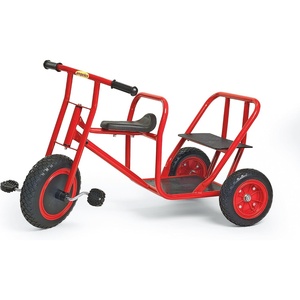 image:imageCLASSICRIDER Toddler Trike Kids Tricycle for Riders Ages 3 and up Preschool Daycare Playground Kids Tricycles Rubber Tires RedBlack 12 Tandem Taxi